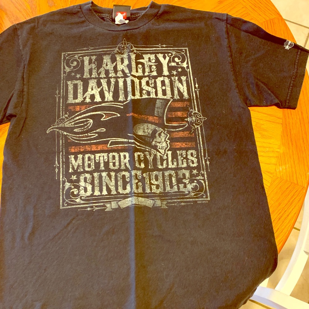 Washed Black Harley Davidson T Shirt